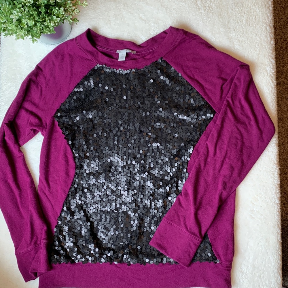 Beautiful purple with black sequence sweater